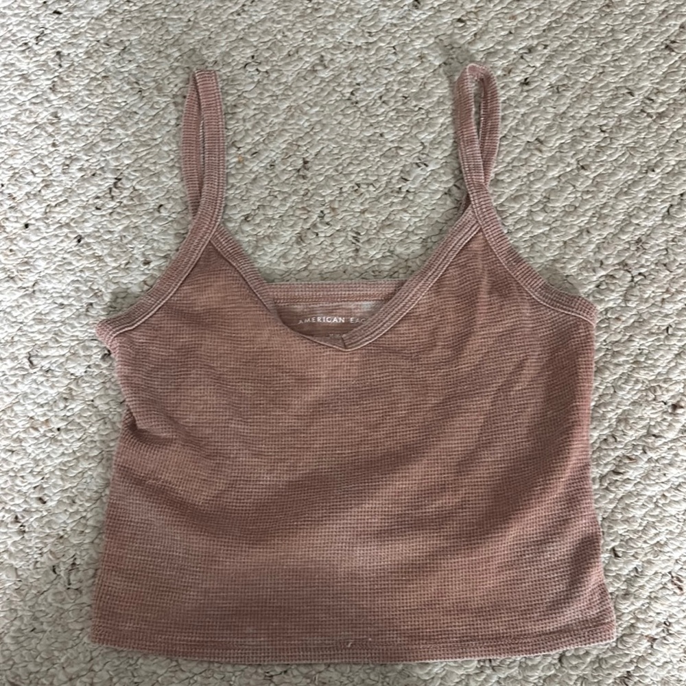 American Eagle Outfitters Tan Sleeveless Crop Tank